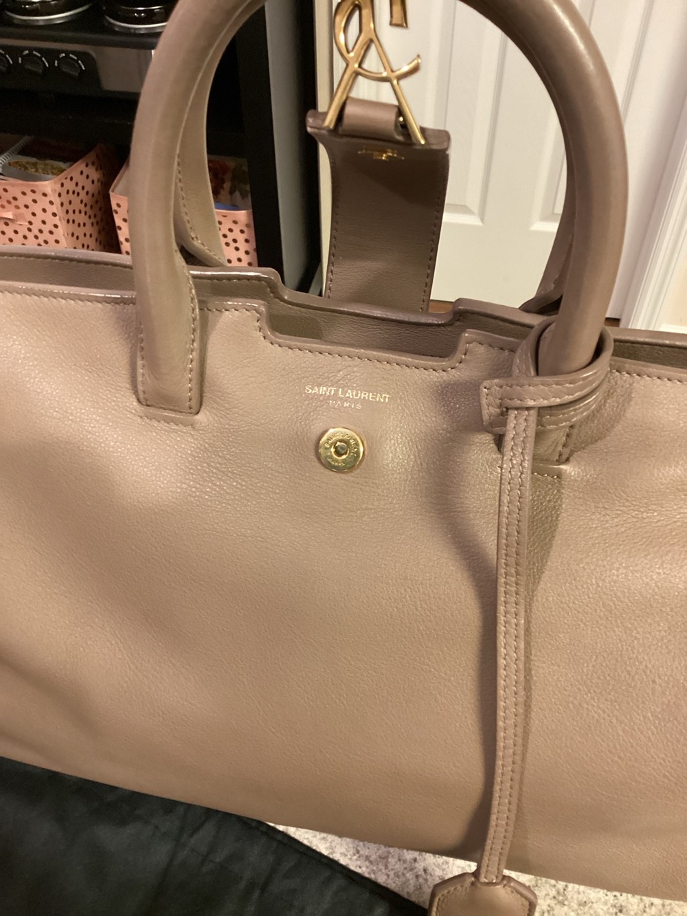 Saint Laurent YSL Taupe Satchel - Picture 8 of 15